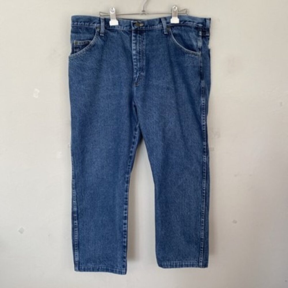 Wrangler Regular Fit Men's Jeans Med Stonewash Size 40X 27 Hemmed 1498-1